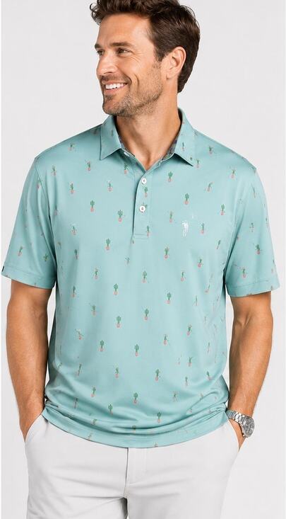 William Murray Golf Other - William Murray Golf Free Hugs Cactus Performance Polo Mint Medium